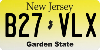 NJ license plate B27VLX