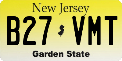 NJ license plate B27VMT
