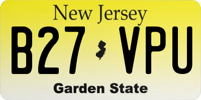 NJ license plate B27VPU