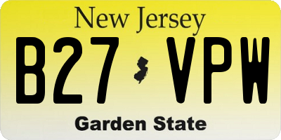 NJ license plate B27VPW