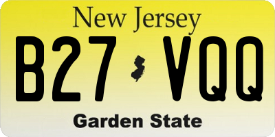 NJ license plate B27VQQ
