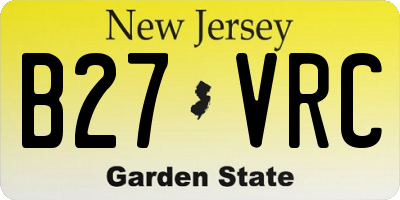 NJ license plate B27VRC