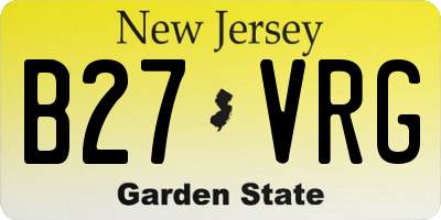 NJ license plate B27VRG