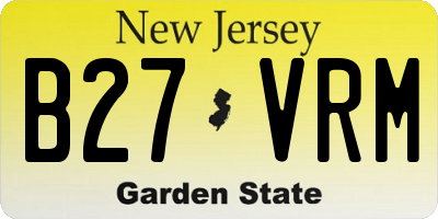 NJ license plate B27VRM