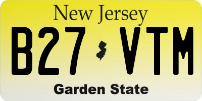 NJ license plate B27VTM