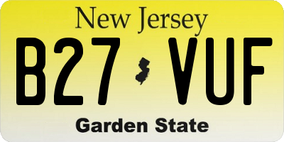 NJ license plate B27VUF
