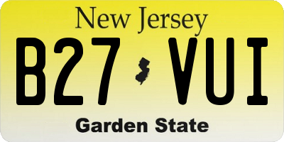 NJ license plate B27VUI