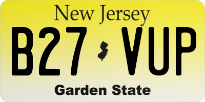 NJ license plate B27VUP