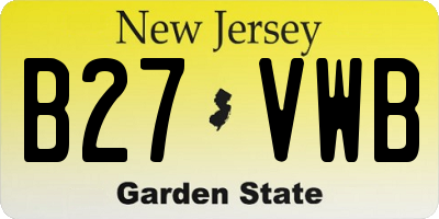 NJ license plate B27VWB