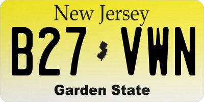 NJ license plate B27VWN