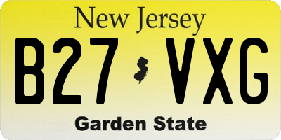 NJ license plate B27VXG
