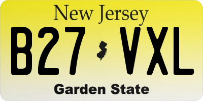 NJ license plate B27VXL