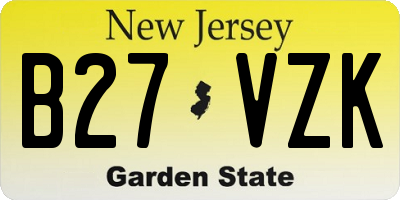 NJ license plate B27VZK