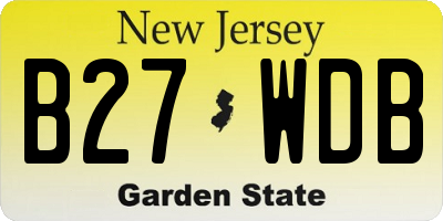 NJ license plate B27WDB