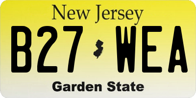 NJ license plate B27WEA