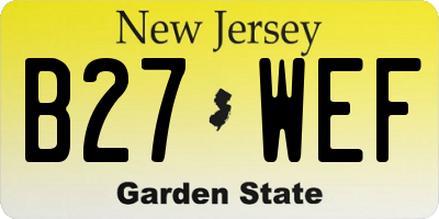 NJ license plate B27WEF