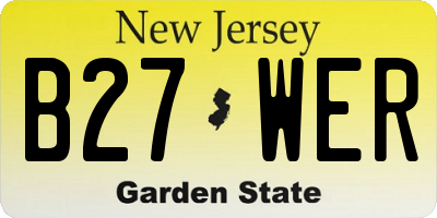 NJ license plate B27WER