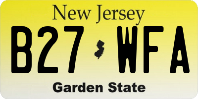 NJ license plate B27WFA