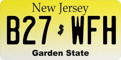 NJ license plate B27WFH