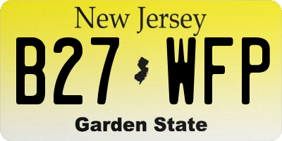 NJ license plate B27WFP