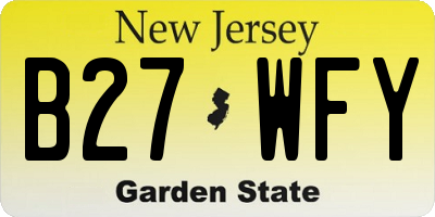 NJ license plate B27WFY