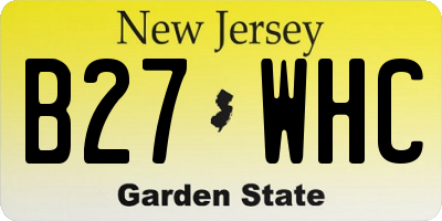 NJ license plate B27WHC