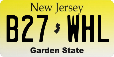 NJ license plate B27WHL
