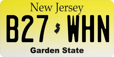 NJ license plate B27WHN