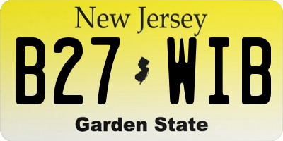 NJ license plate B27WIB