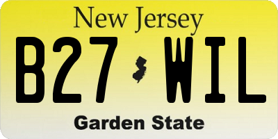 NJ license plate B27WIL