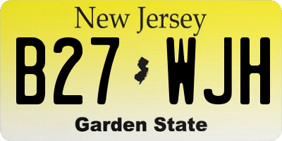 NJ license plate B27WJH