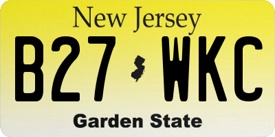 NJ license plate B27WKC