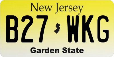NJ license plate B27WKG