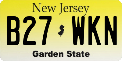 NJ license plate B27WKN