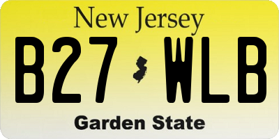 NJ license plate B27WLB