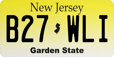 NJ license plate B27WLI
