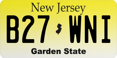 NJ license plate B27WNI