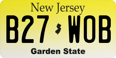 NJ license plate B27WOB