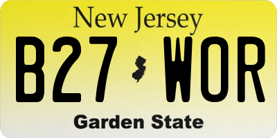 NJ license plate B27WOR