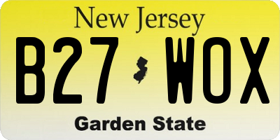 NJ license plate B27WOX