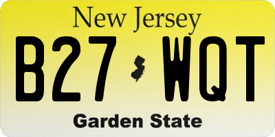 NJ license plate B27WQT