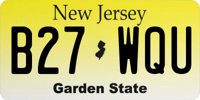 NJ license plate B27WQU