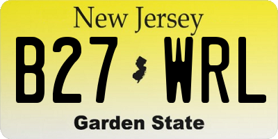 NJ license plate B27WRL
