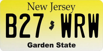 NJ license plate B27WRW
