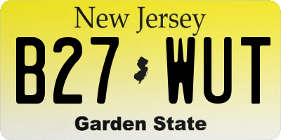 NJ license plate B27WUT