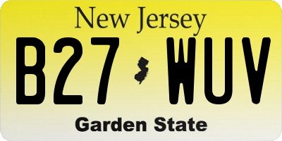 NJ license plate B27WUV