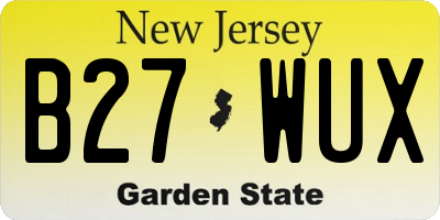 NJ license plate B27WUX