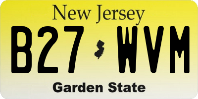 NJ license plate B27WVM