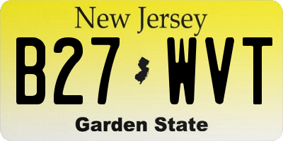 NJ license plate B27WVT