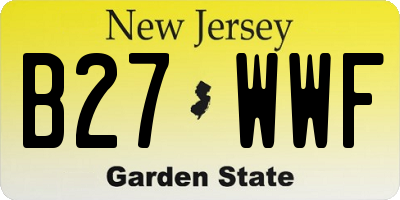 NJ license plate B27WWF